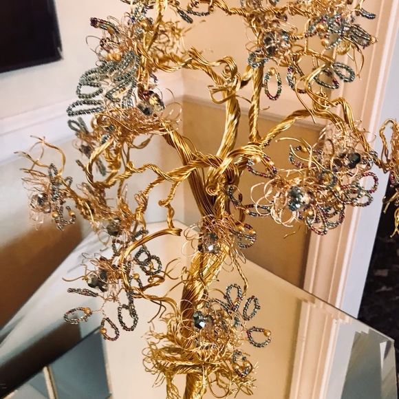 Gold Tree with soft flowers and crystals(21%-=$53.00 off) lowest price ever